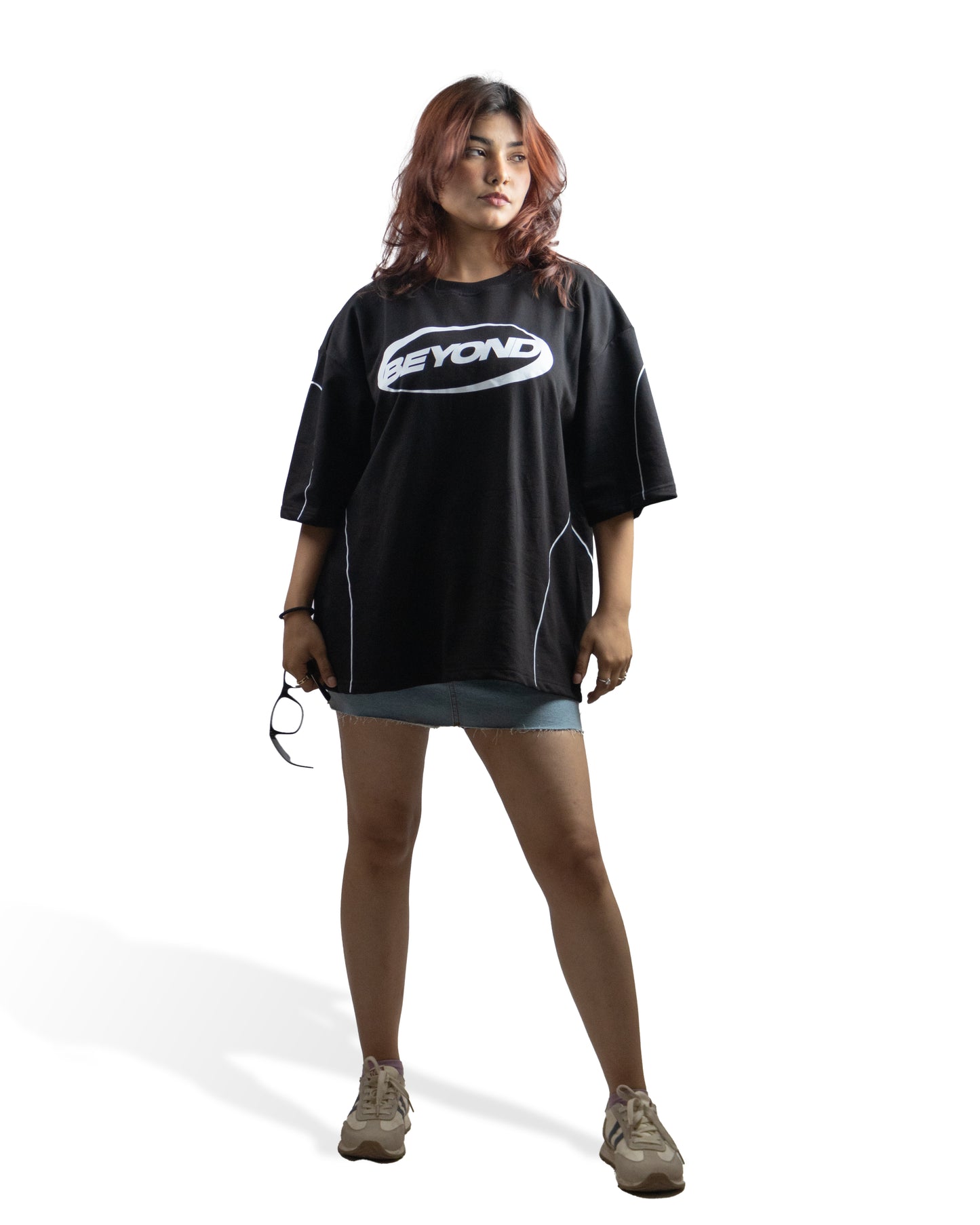 BEYOND INFINITY BLACK OVERSIZED T SHIRT