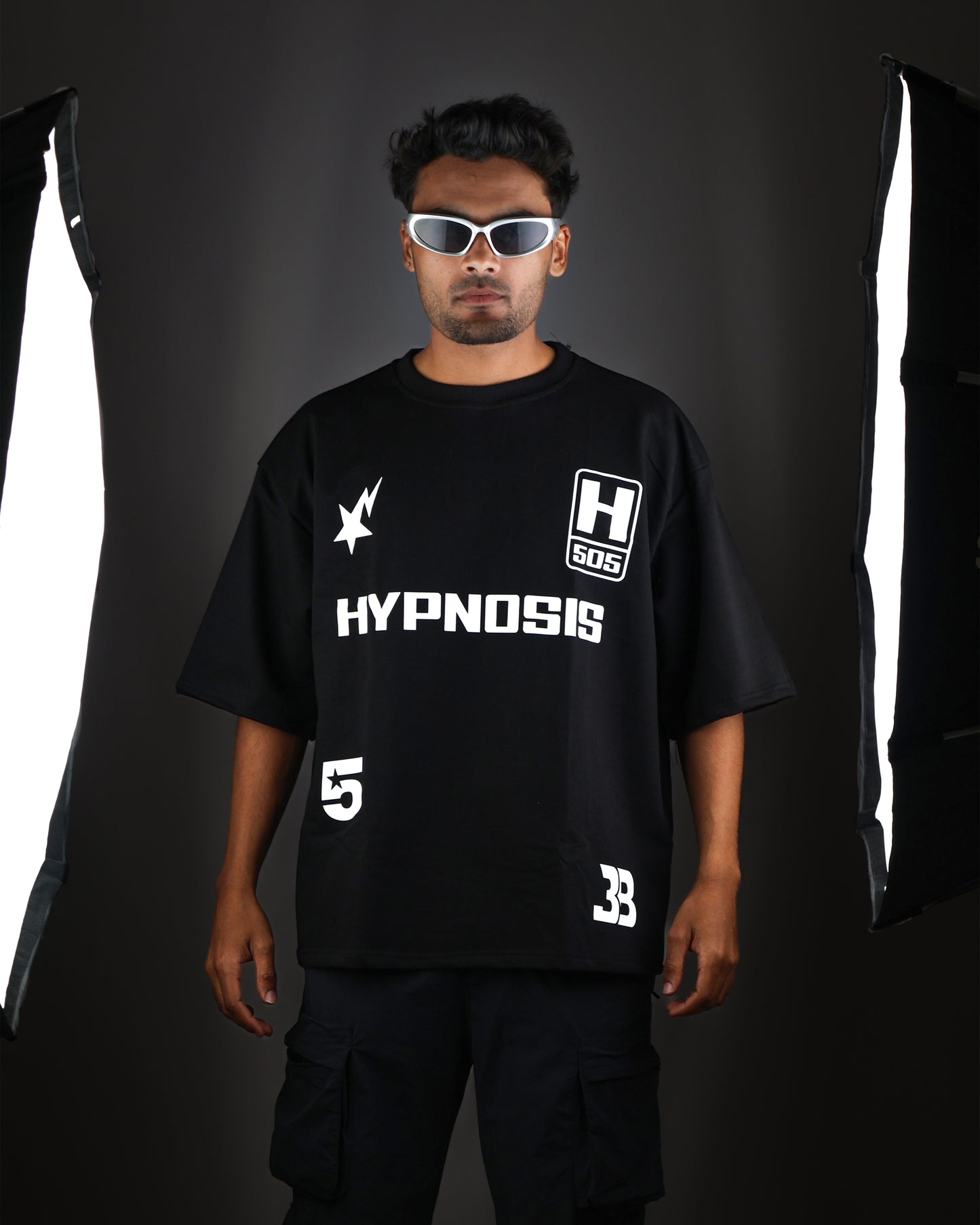 HYPNOSIS BLACK OVERSIZED T SHIRT
