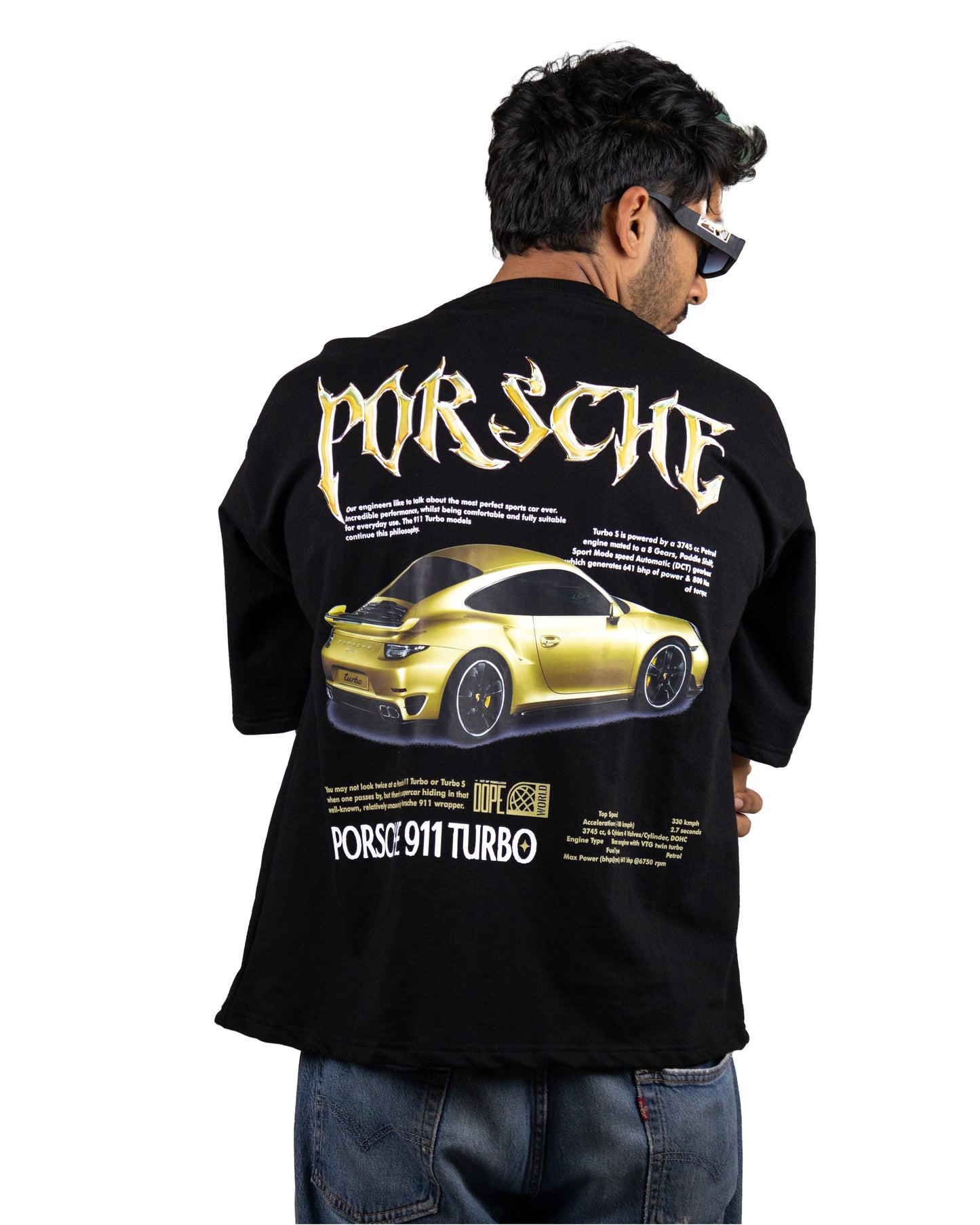 PORSHE BLACK OVERSIZED T SHIRT