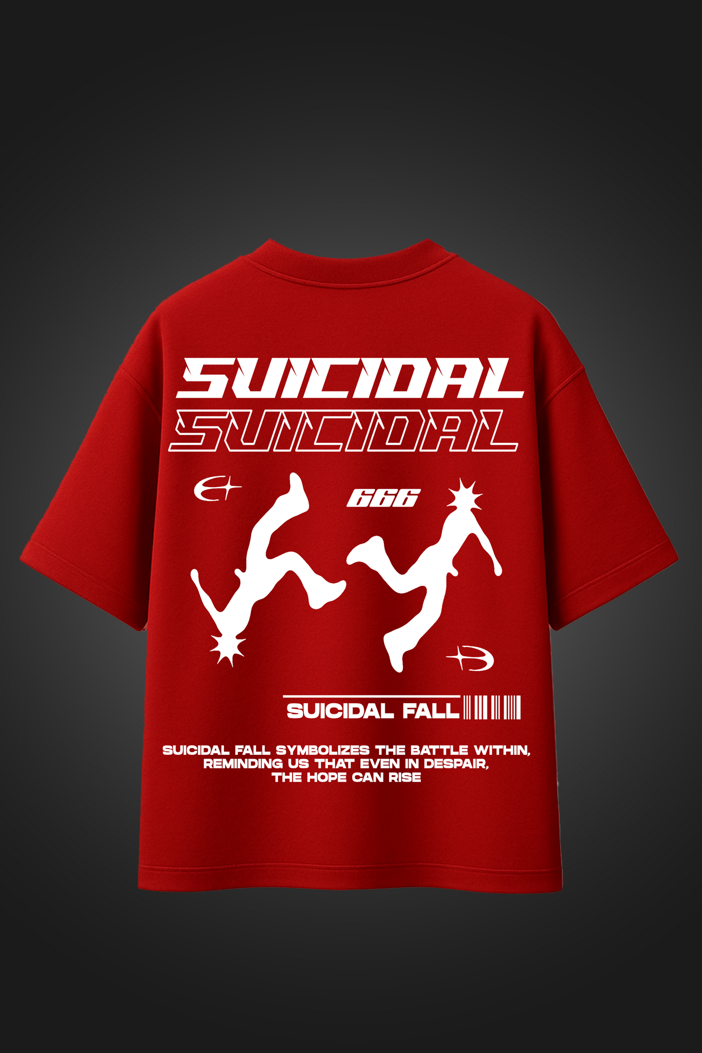 SUCIDAL RED OVERSIZED T SHIRT