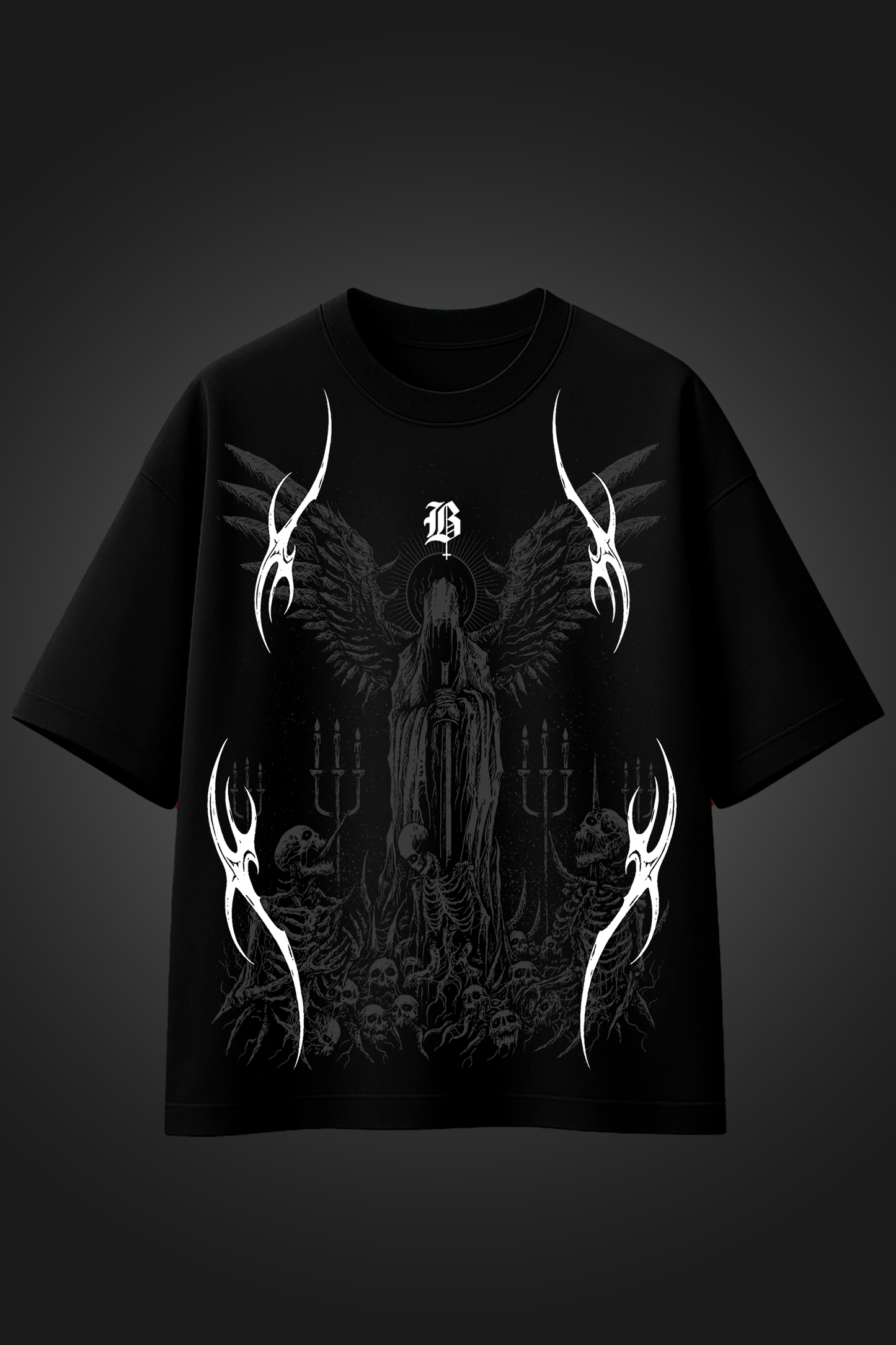 ANGEL OF ASH BLACK OVERSIZED T SHIRT
