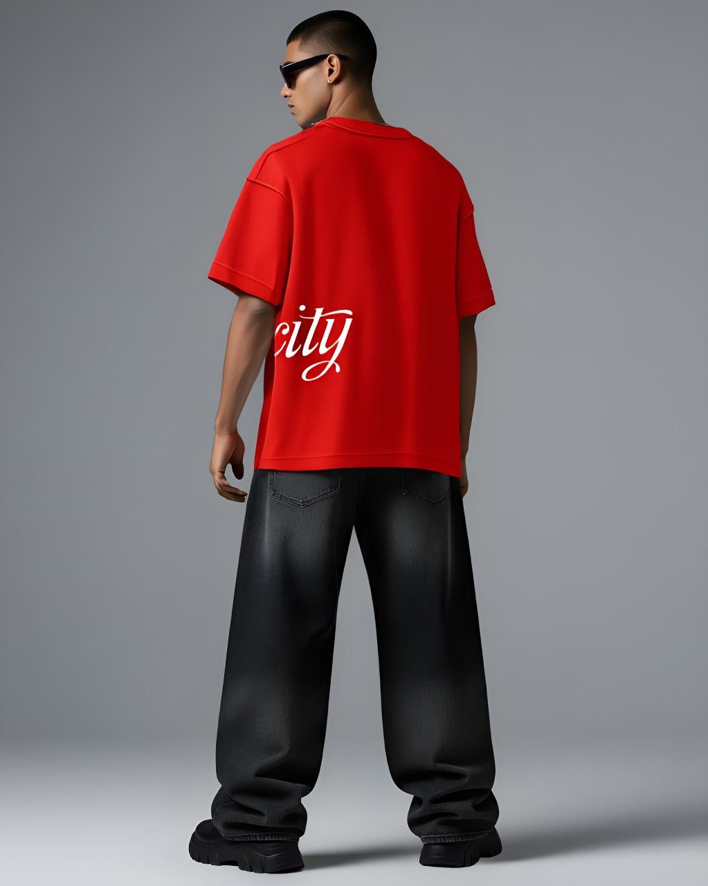ARCOCITY RED OVERSIZED T SHIRT
