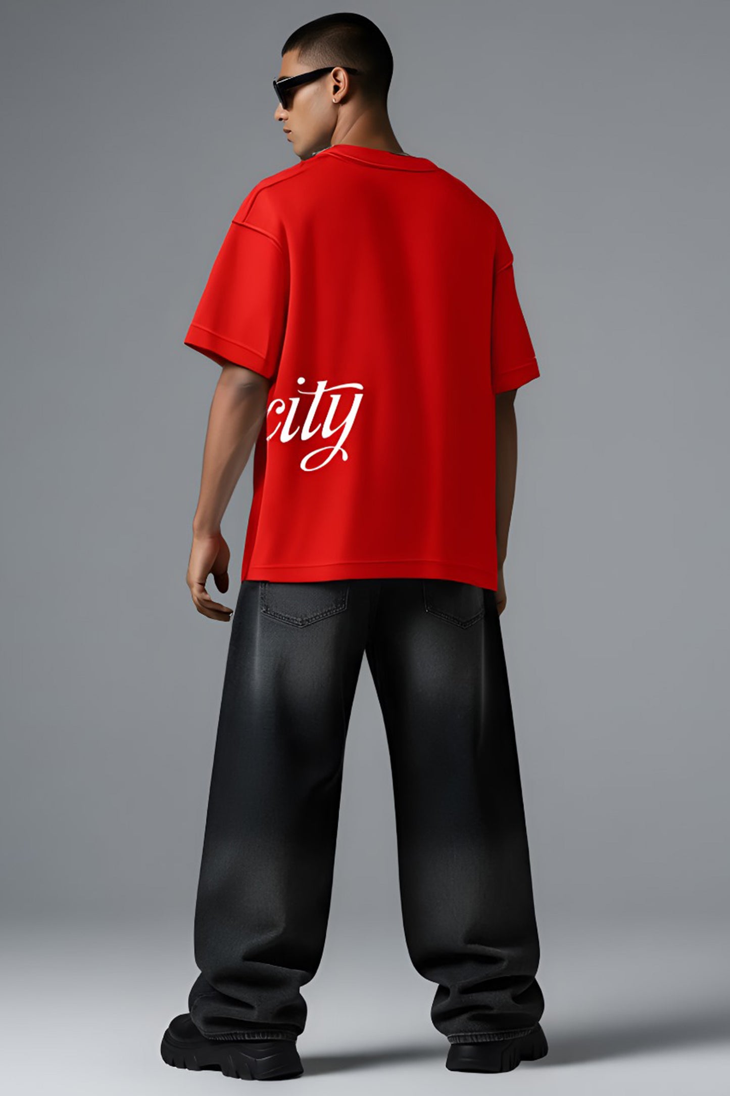 ARCOCITY RED OVERSIZED T SHIRT