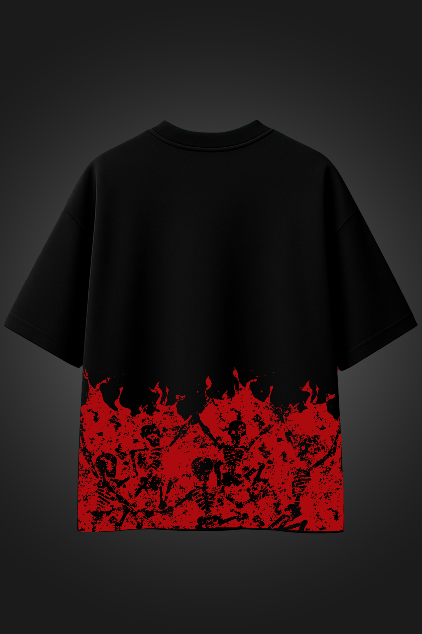 dancing skeleton black oversized t shirt