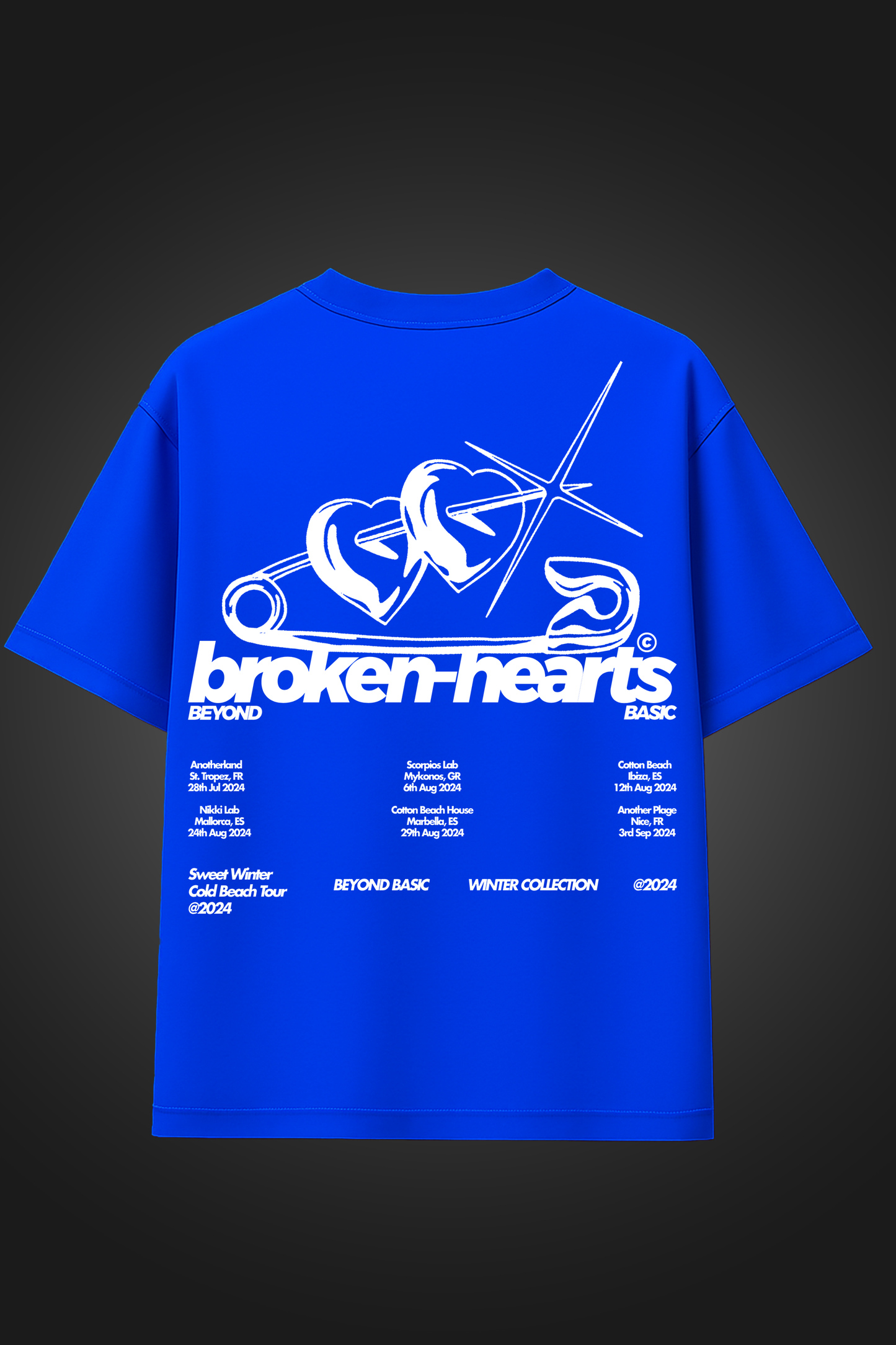 BROKEN HEART BLUE OVERSIZED T SHIRT