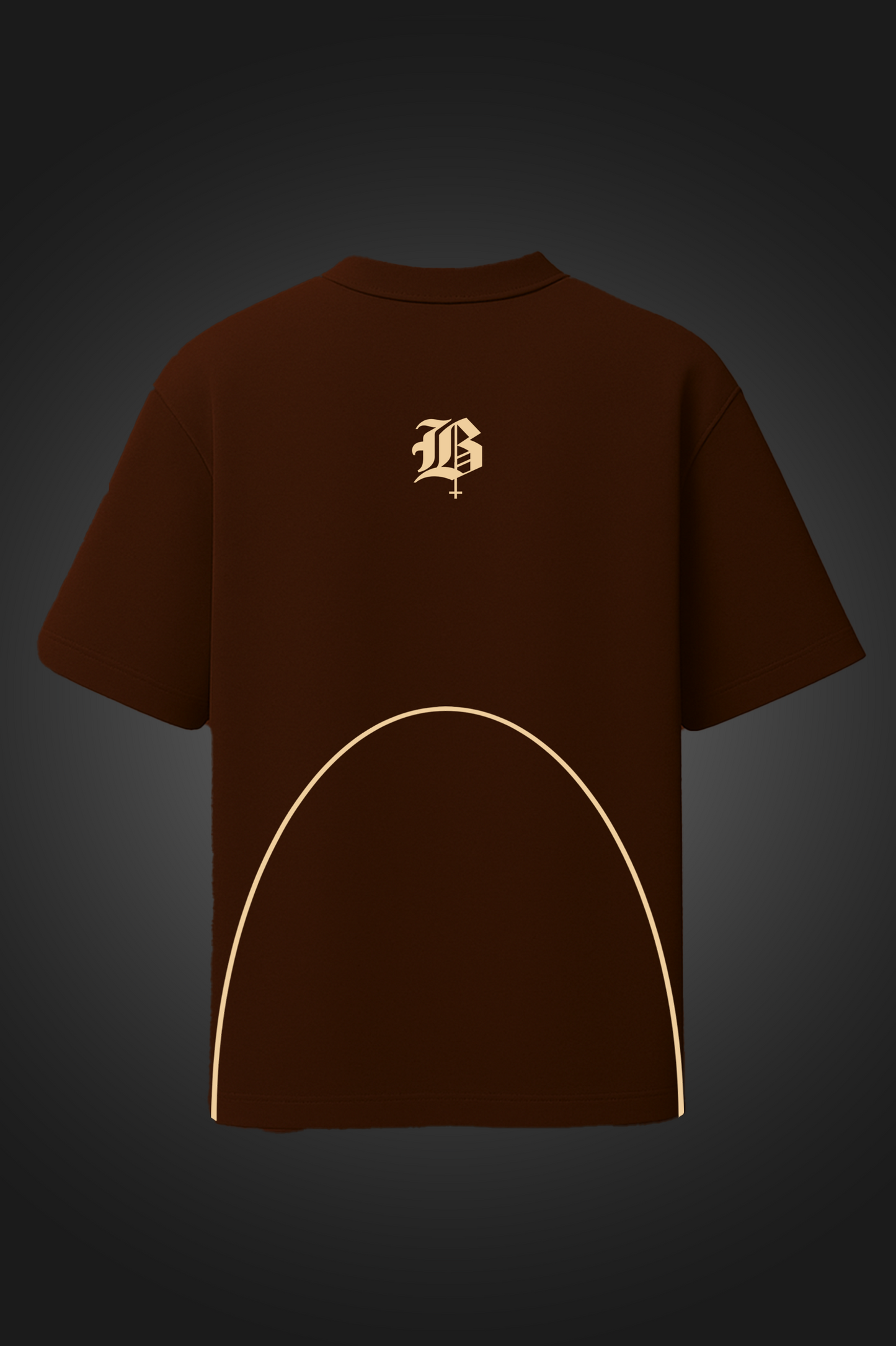 ARC LINE BROWN OVERSIZED T SHIRT