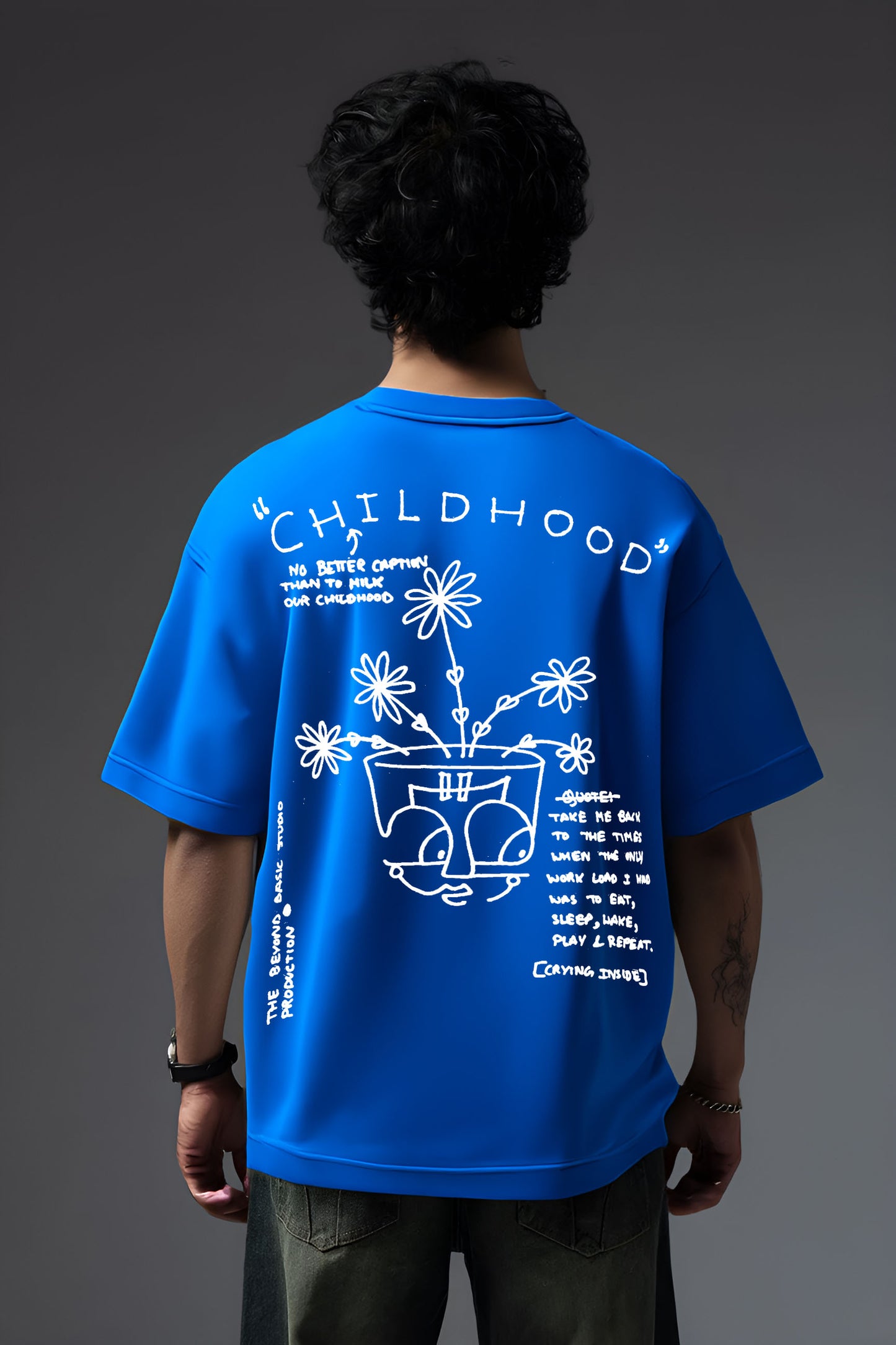 CHILDHOOD BLUE OVERSIZED TSHIRT