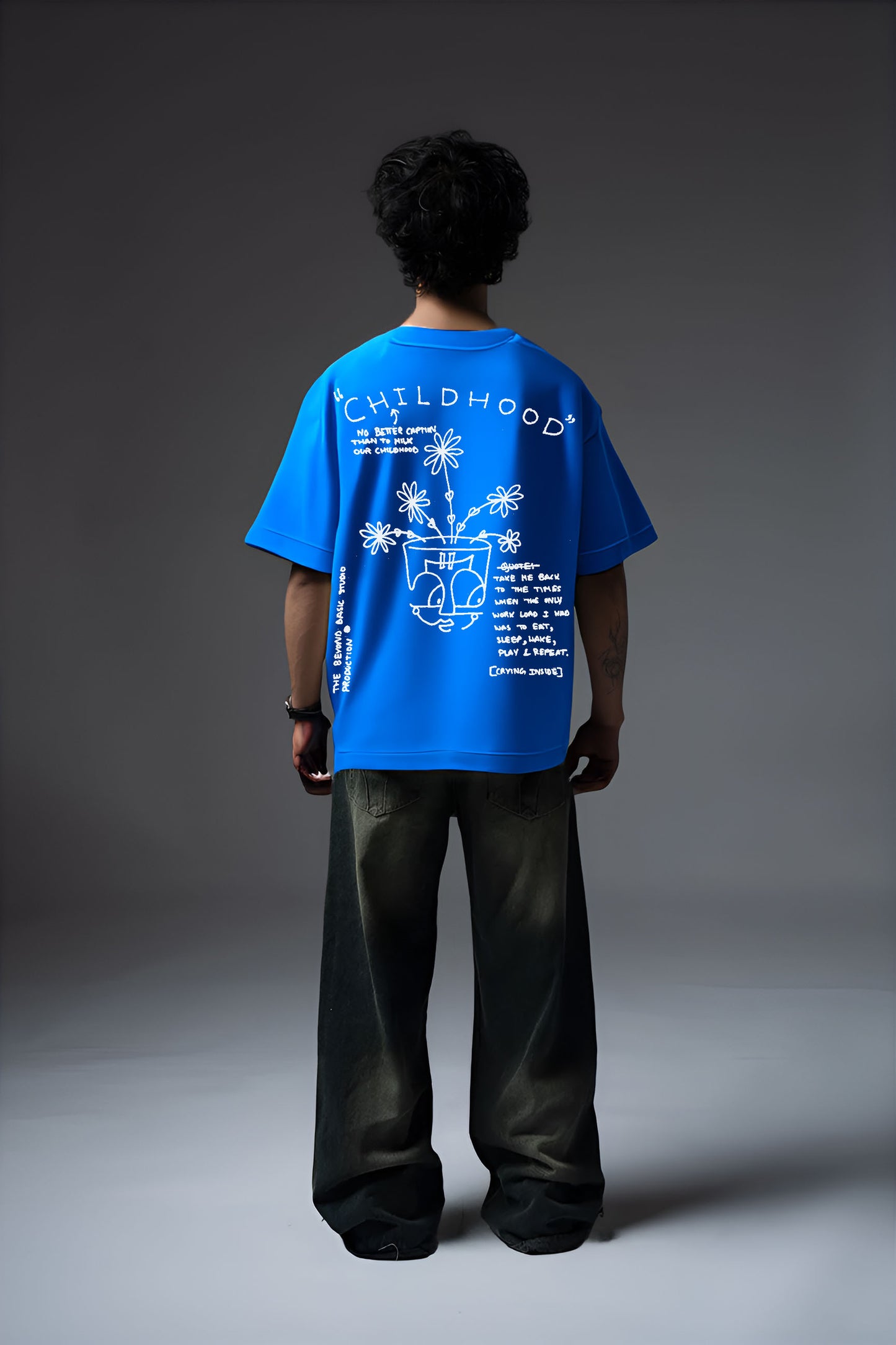 CHILDHOOD BLUE OVERSIZED TSHIRT