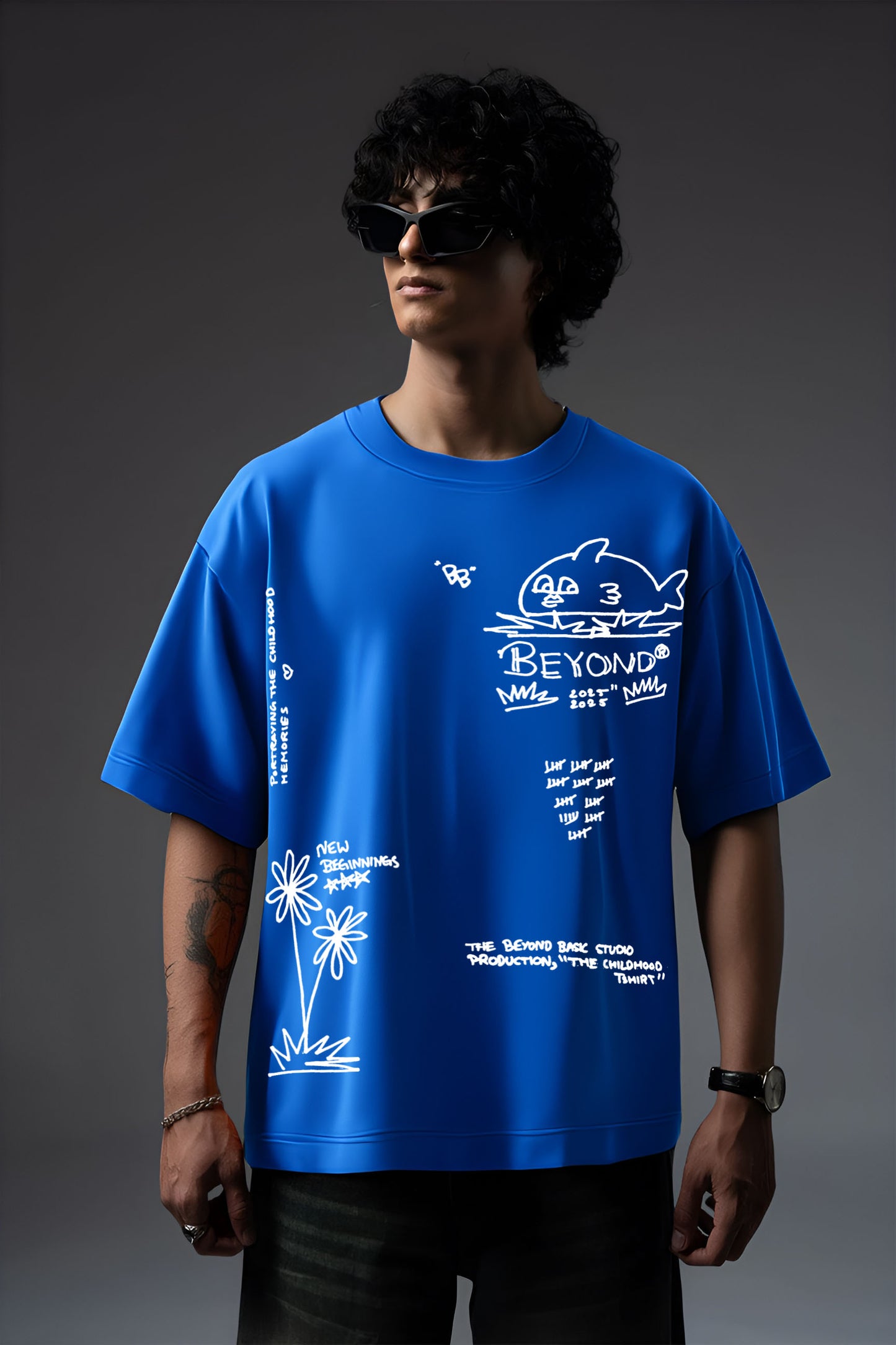 CHILDHOOD BLUE OVERSIZED TSHIRT