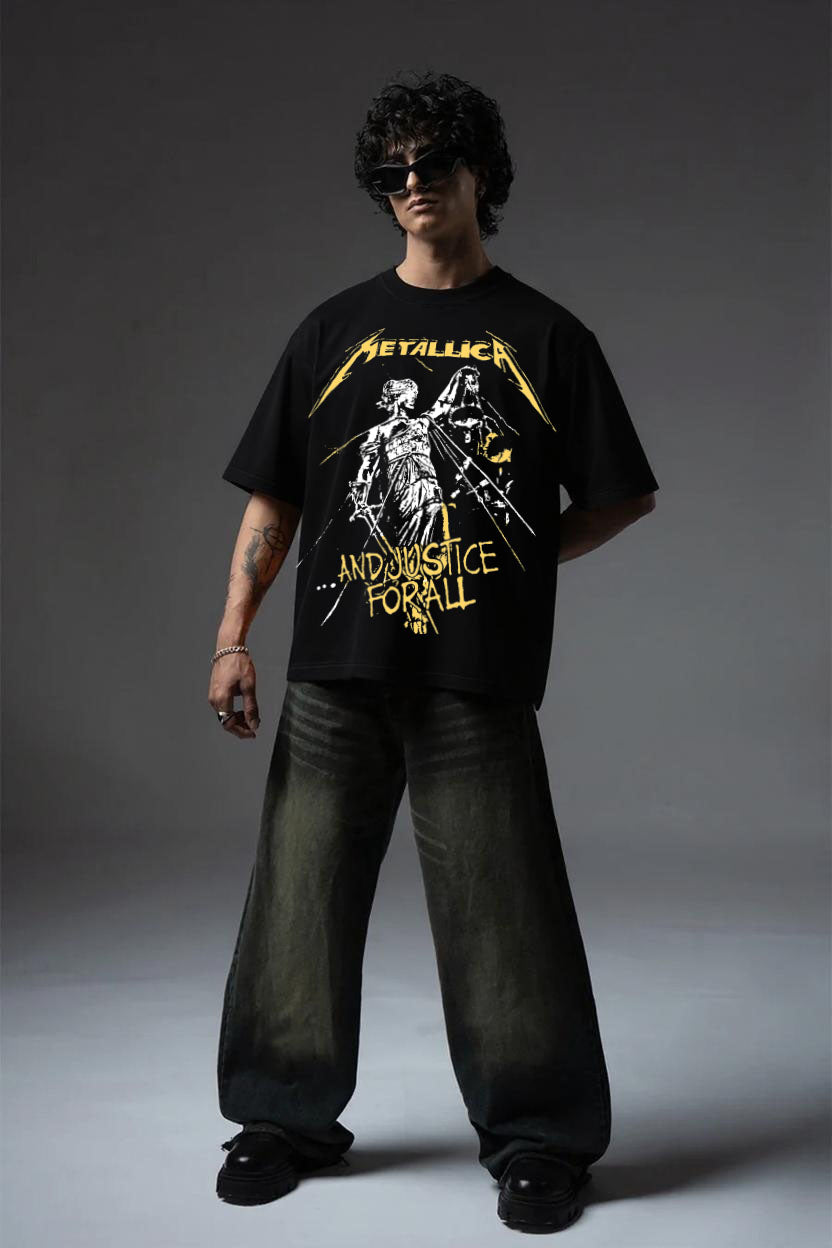 METTELICA BLACK OVERSIZED T SHIRT