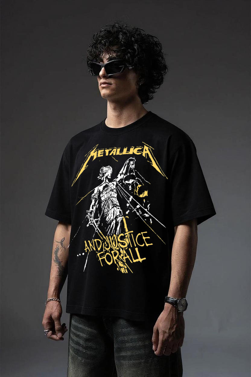 METTELICA BLACK OVERSIZED T SHIRT