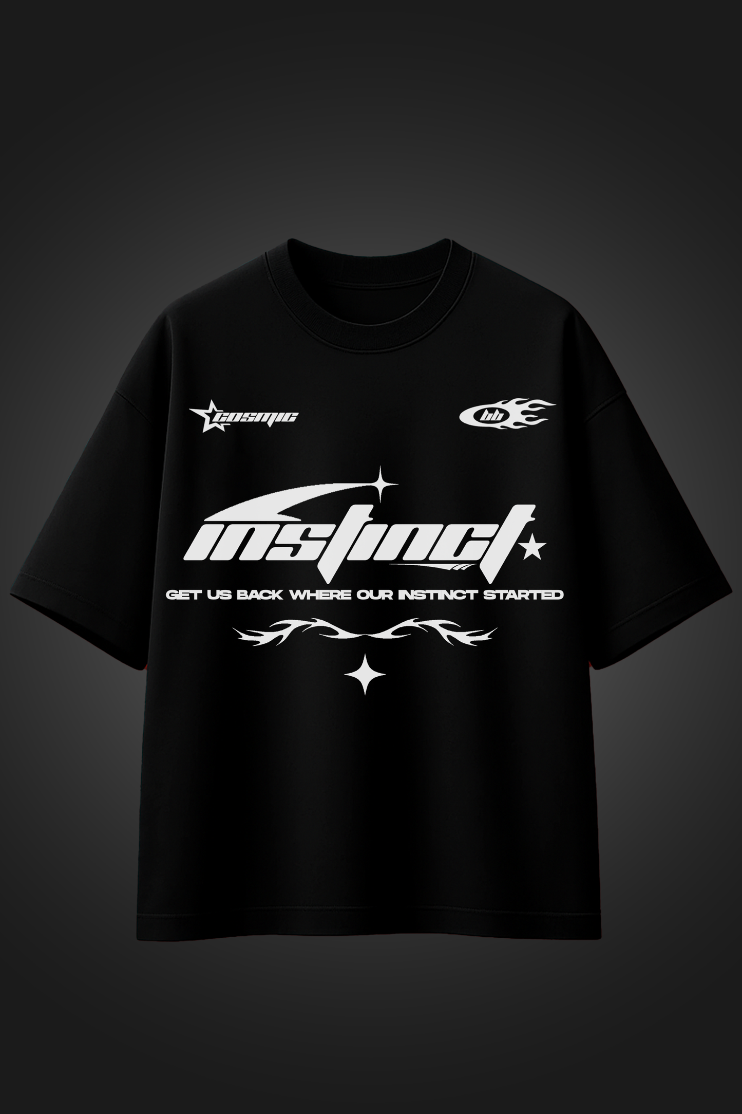 INSTINCT BLACK OVER SIZED T SHIRT