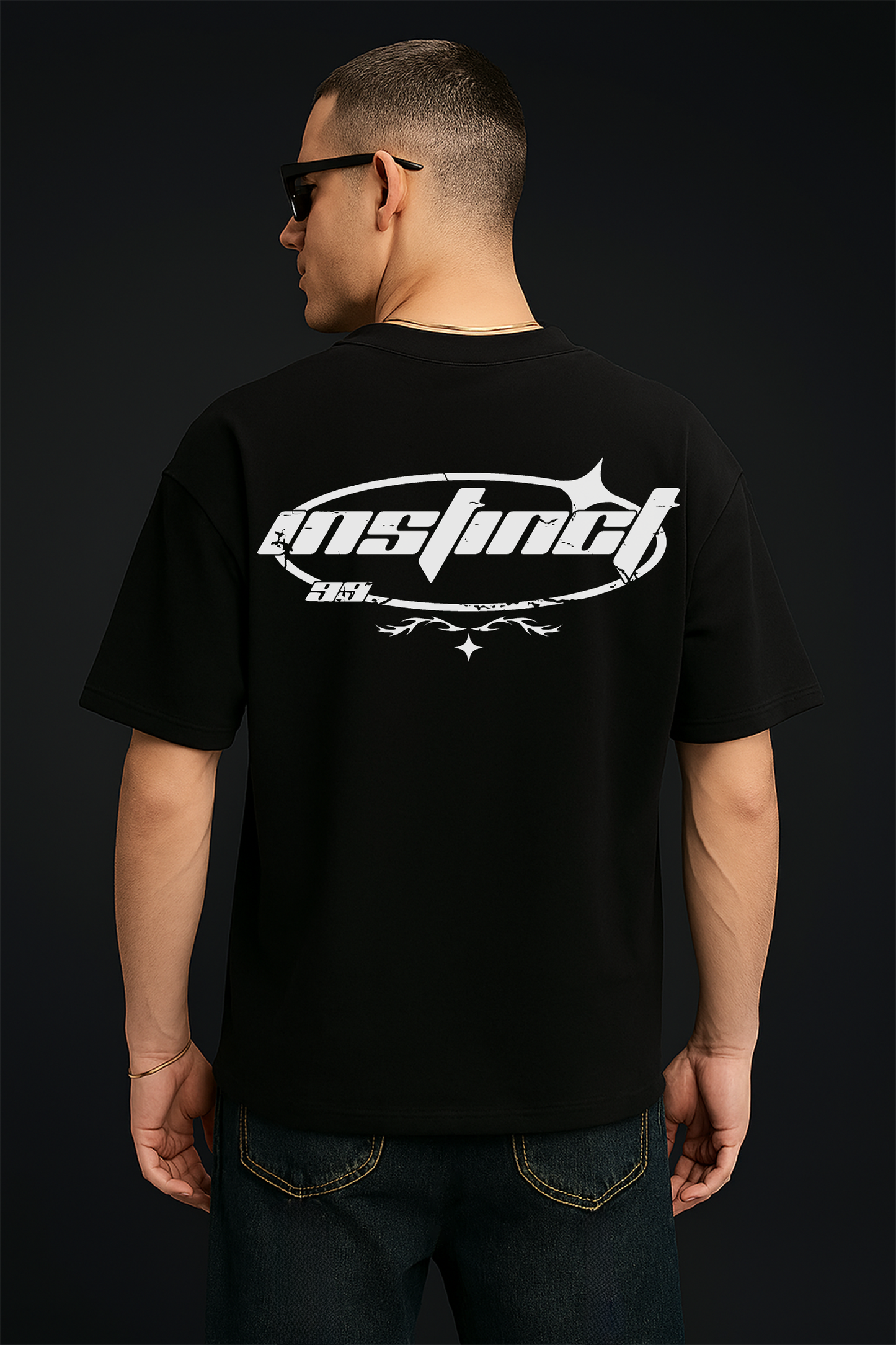 INSTINCT BLACK OVER SIZED T SHIRT