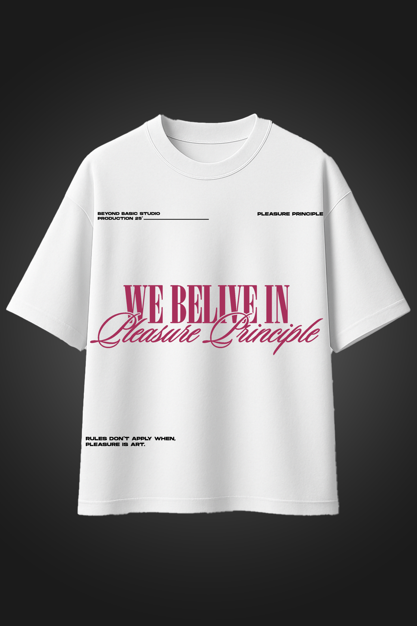 PLEASURE PRINCIPLE WHITE OVERSIZED T SHIRT