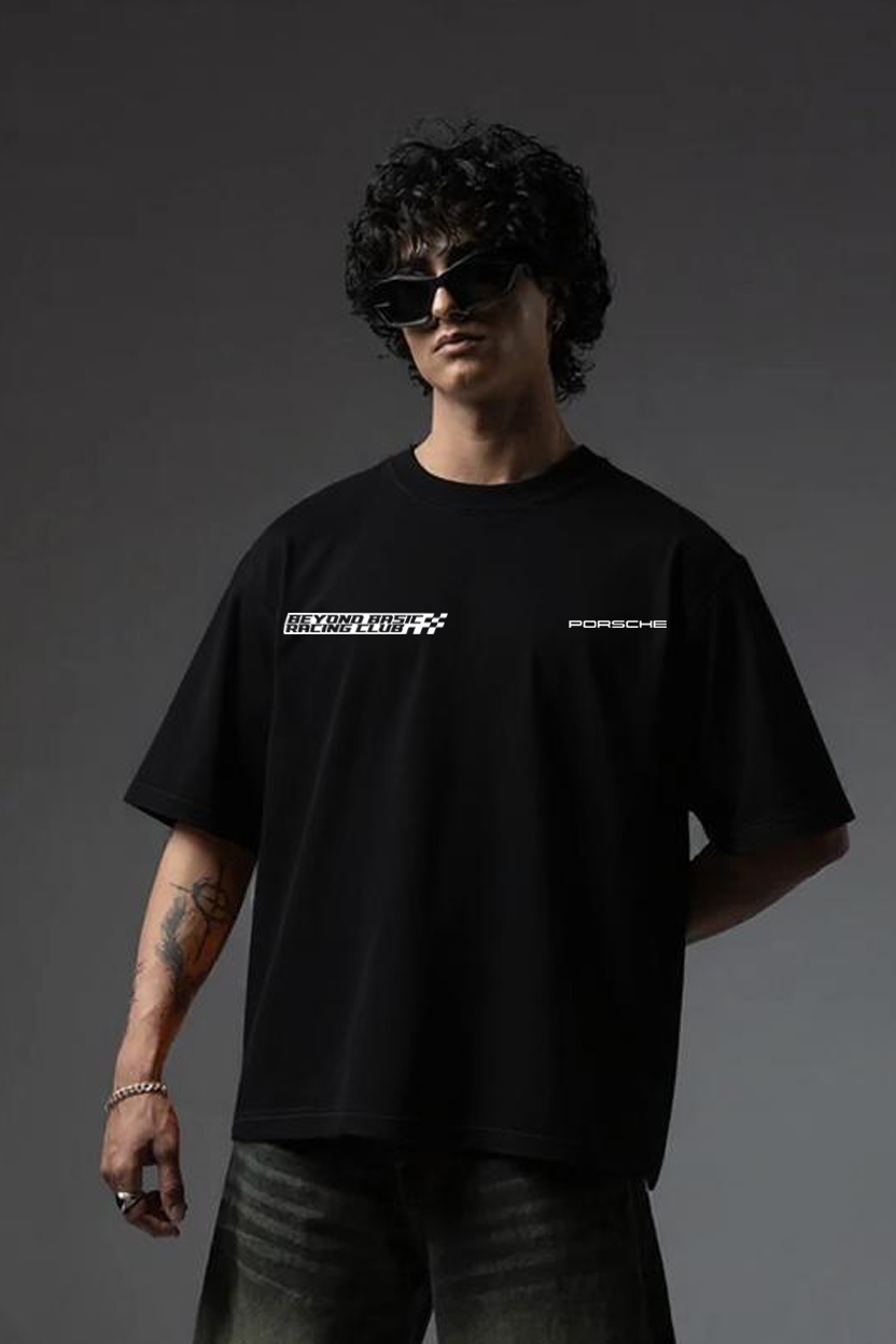 PORSHE BLACK OVERSIZED T SHIRT
