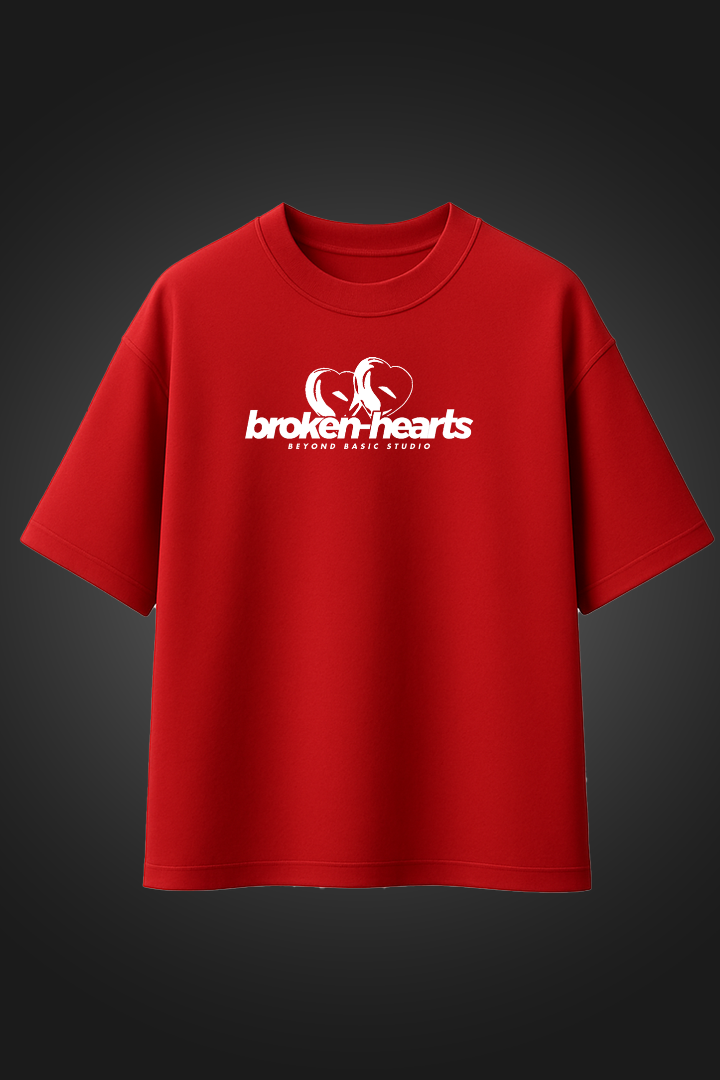 BROKEN HEART RED OVERSIZED T SHIRT