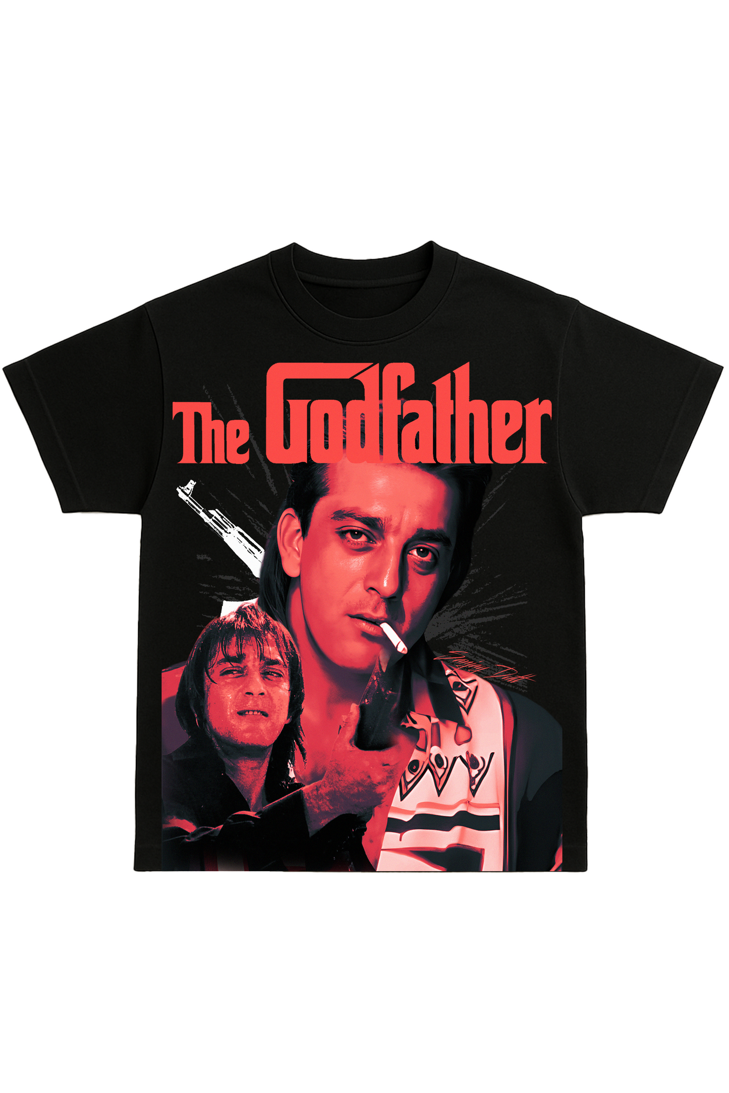SANJAY DUTT BLACK OVERSIZED T SHIRT