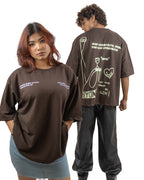 BEYOND DRUNK BROWN OVERSIZED T SHIRT