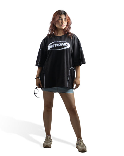BEYOND INFINITY BLACK OVERSIZED T SHIRT