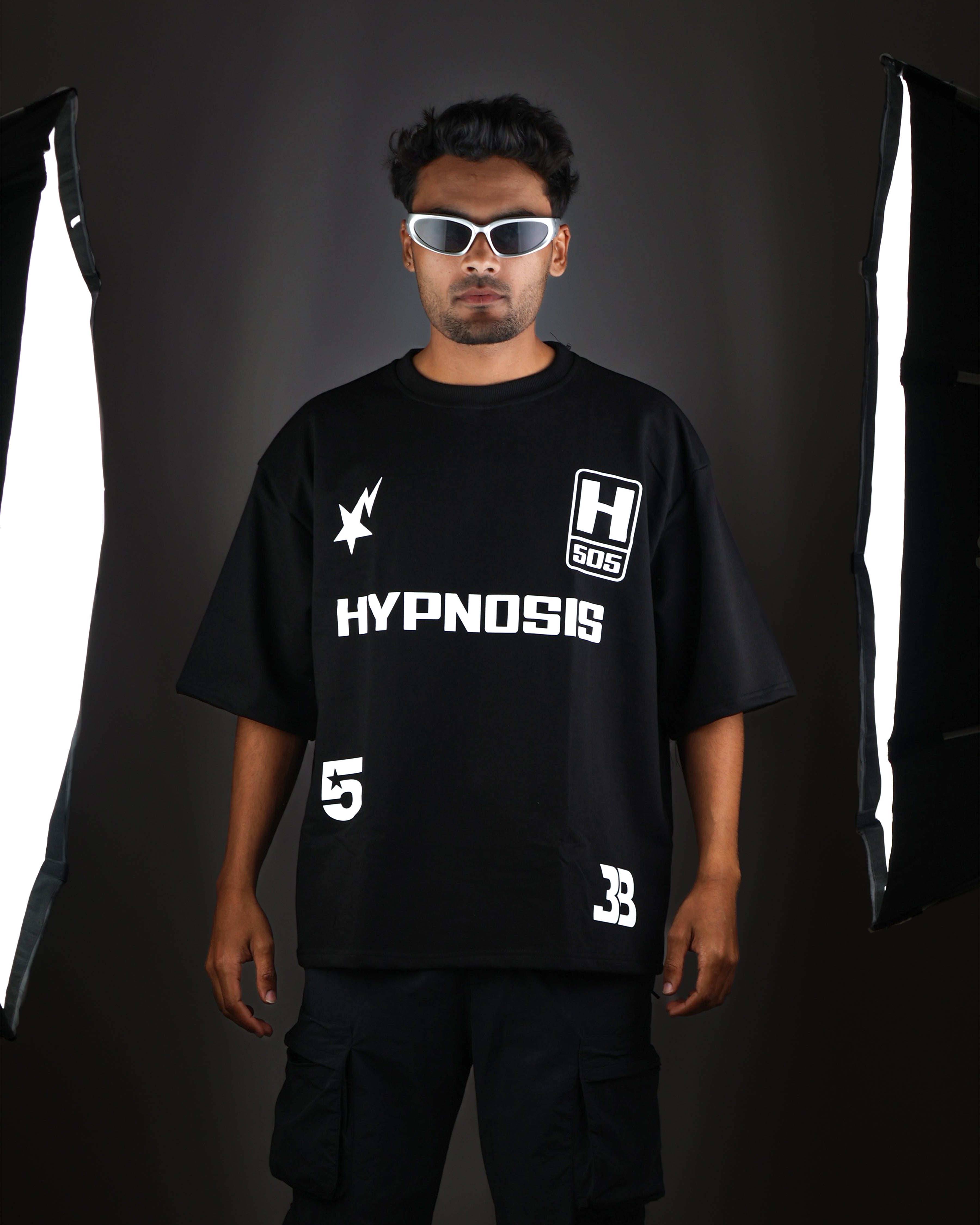 HYPNOSIS BLACK OVERSIZED T SHIRT