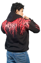 Oversized Red Flame Hoodie