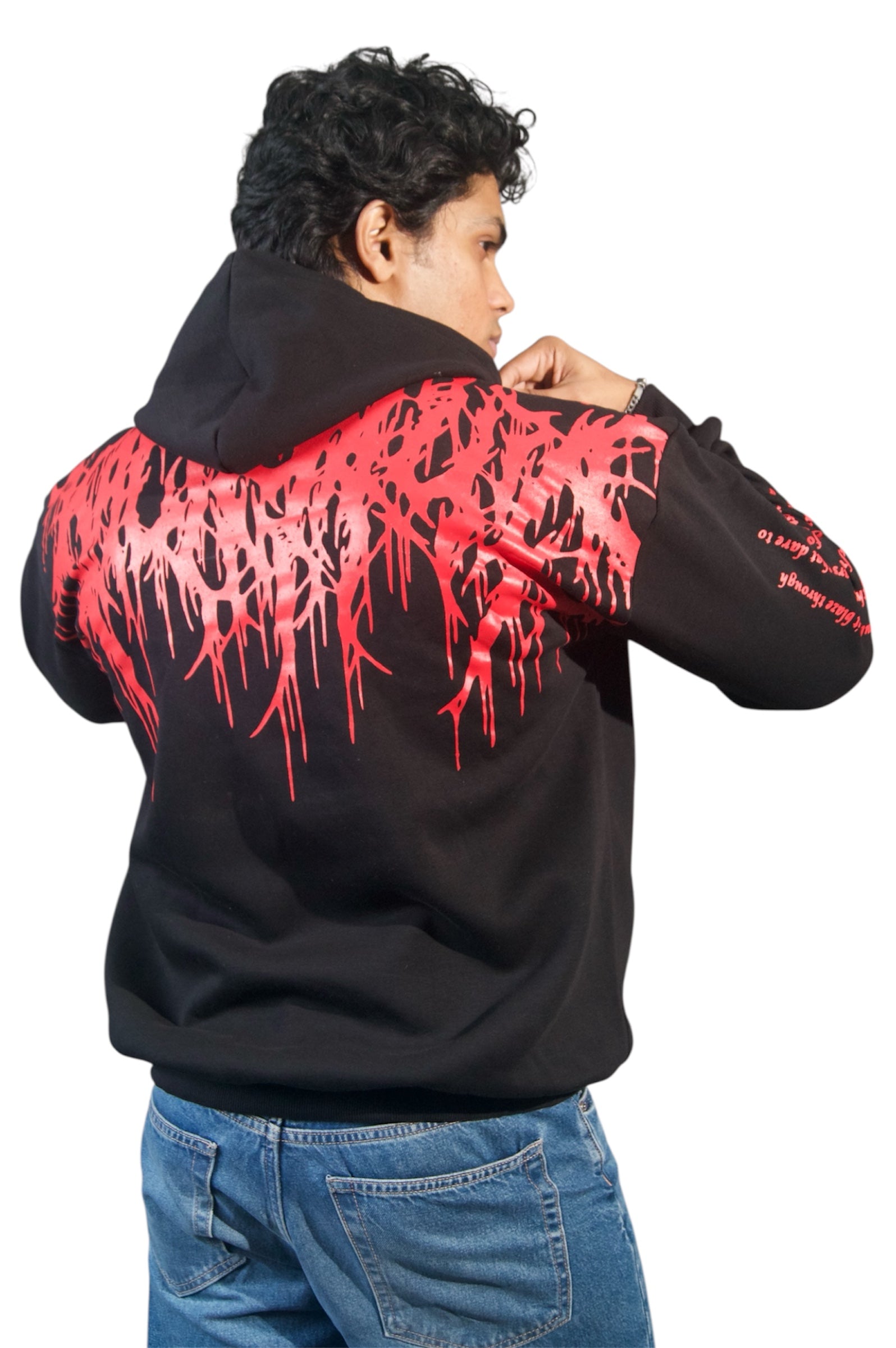 Oversized Red Flame Hoodie