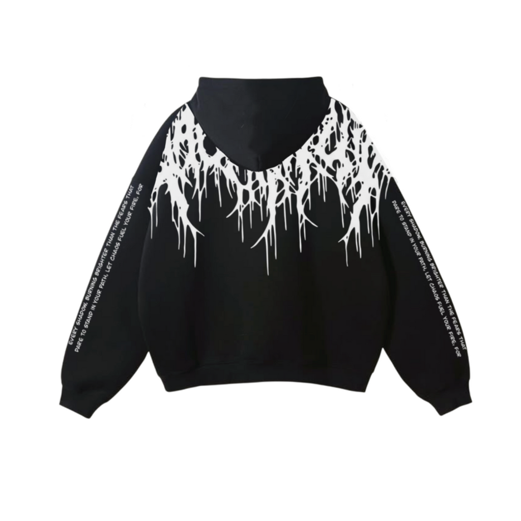 Oversized Grey Flames Hoodie