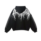 Oversized Grey Flames Hoodie