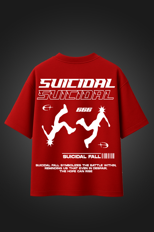 SUCIDAL RED OVERSIZED T SHIRT
