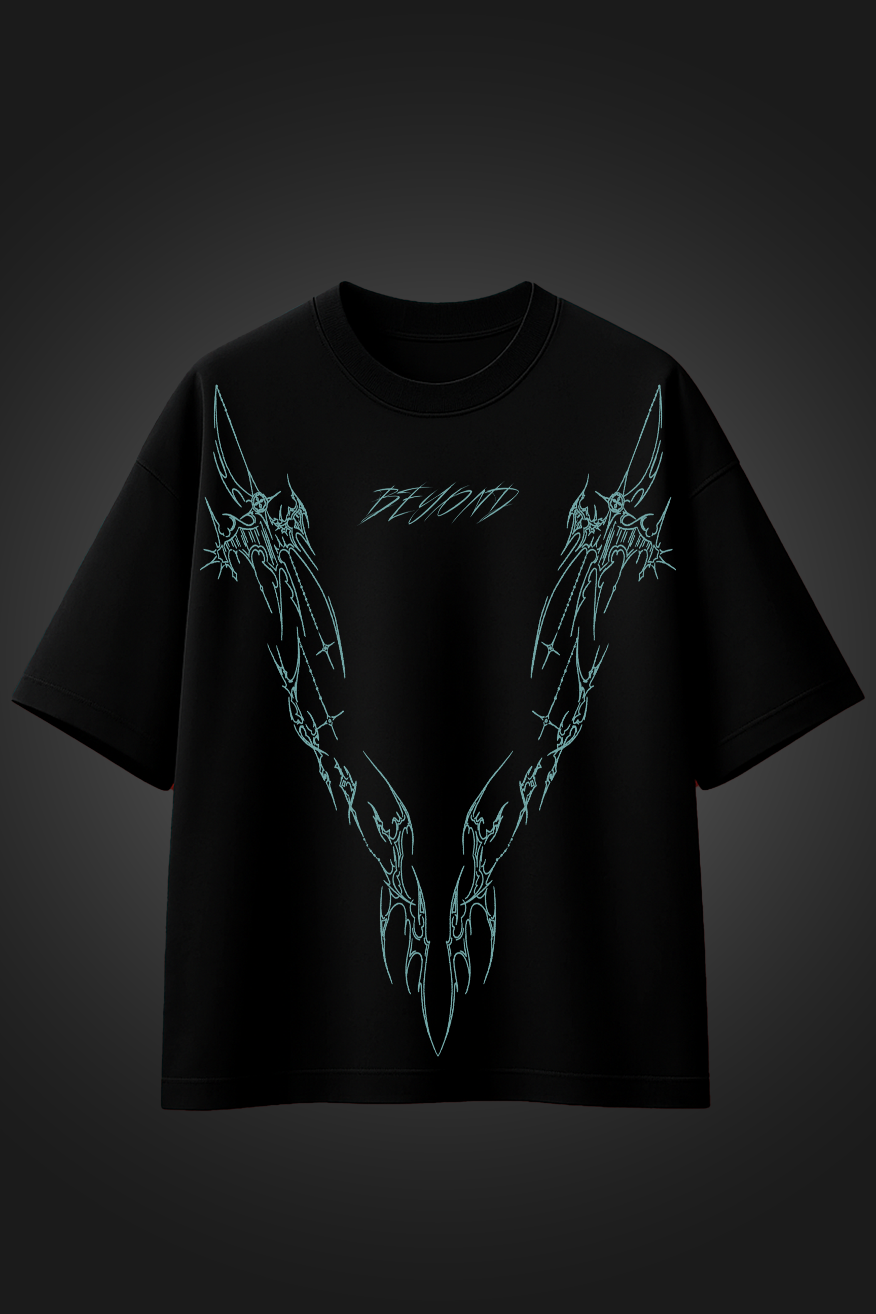 heavens feather black oversized t shirt