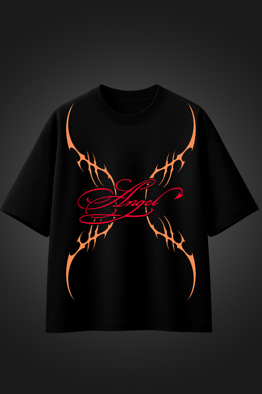 angel hell black oversized t shirt