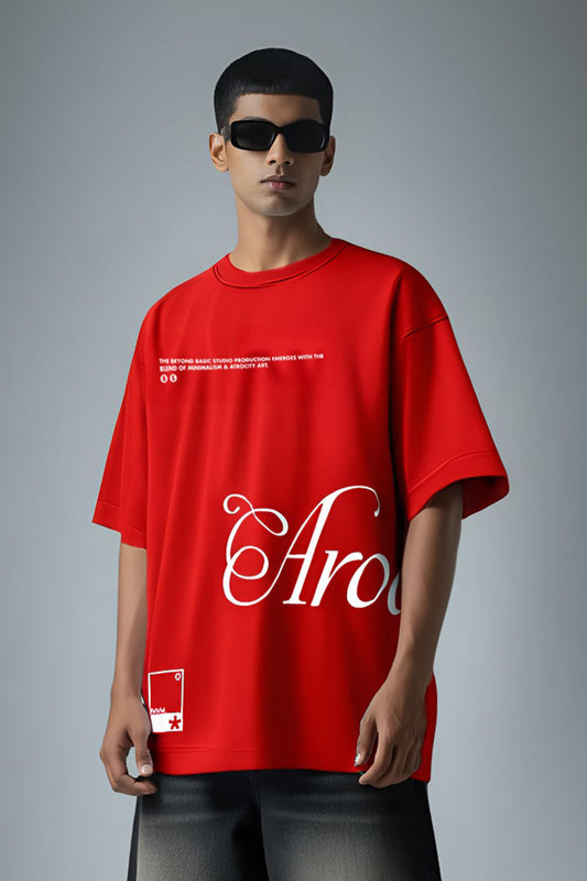 ARCOCITY RED OVERSIZED T SHIRT