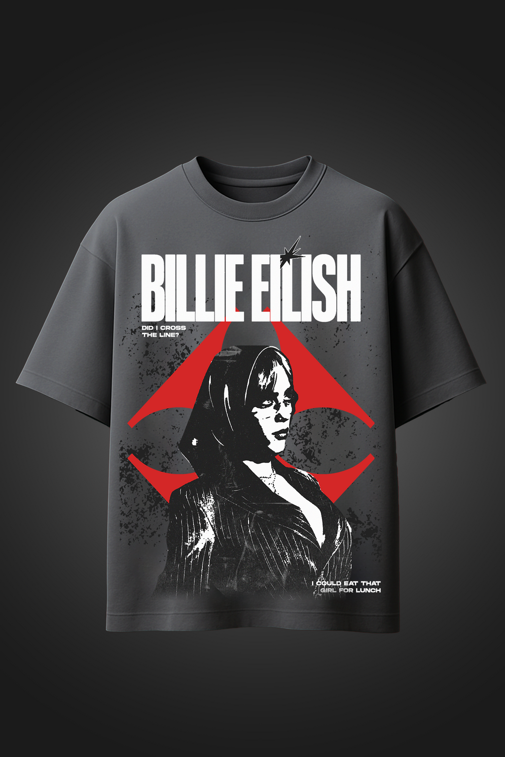 BILLIE EILISH GREY OVERSIZED T SHIRT