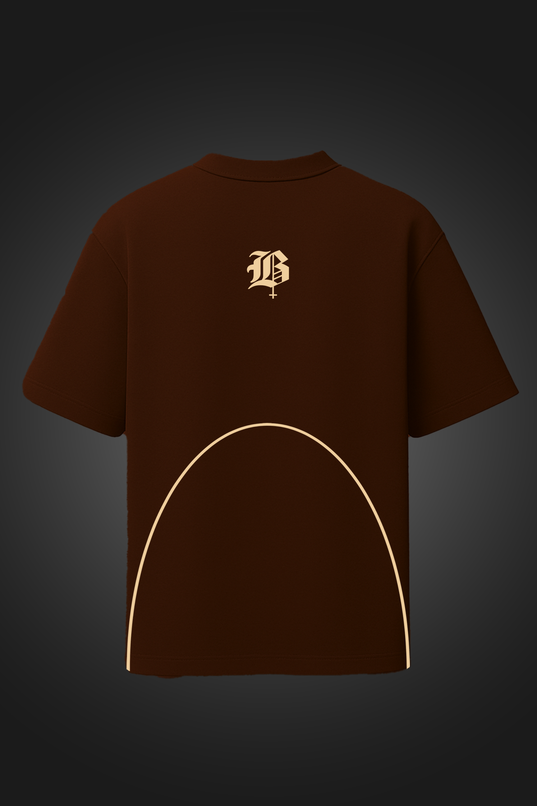 ARC LINE BROWN OVERSIZED T SHIRT