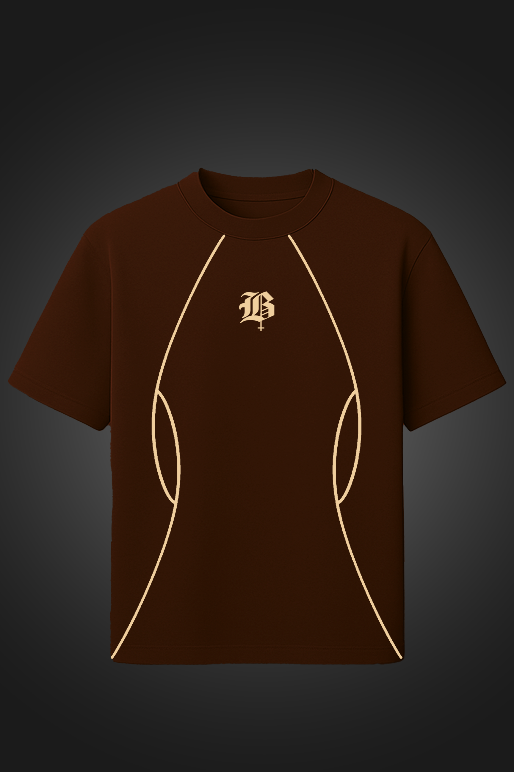 ARC LINE BROWN OVERSIZED T SHIRT