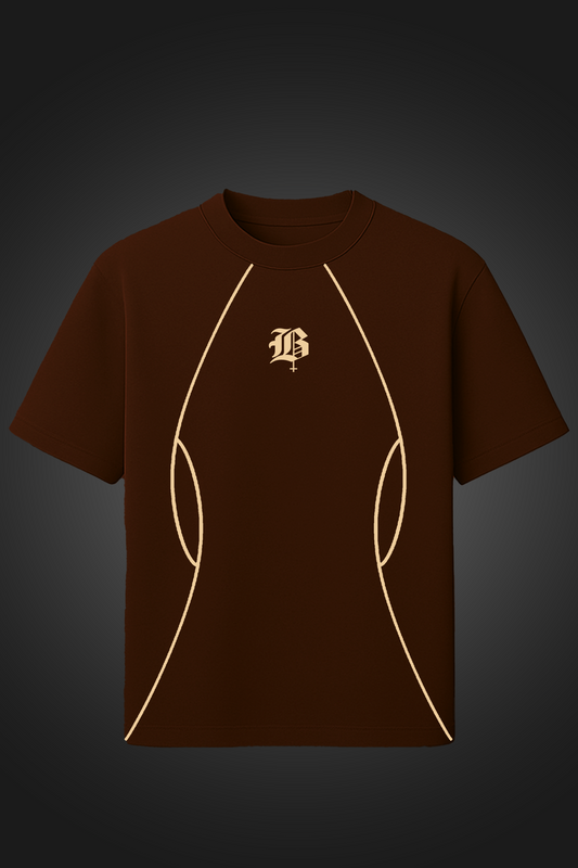 ARC LINE BROWN OVERSIZED T SHIRT
