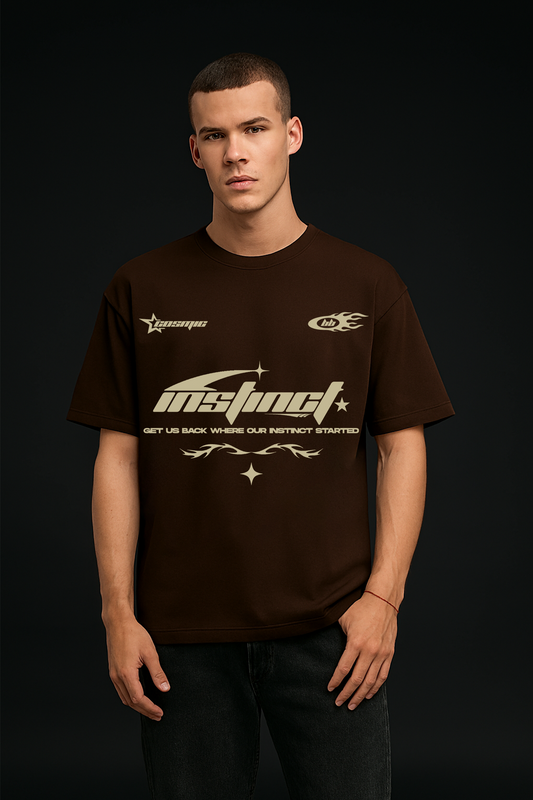 INSTINCT BROWN OVERSIZED T SHIRT