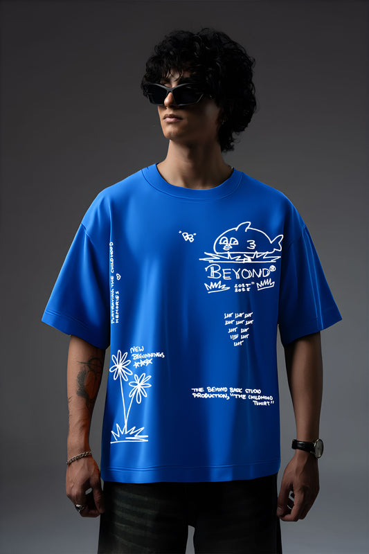 CHILDHOOD BLUE OVERSIZED TSHIRT