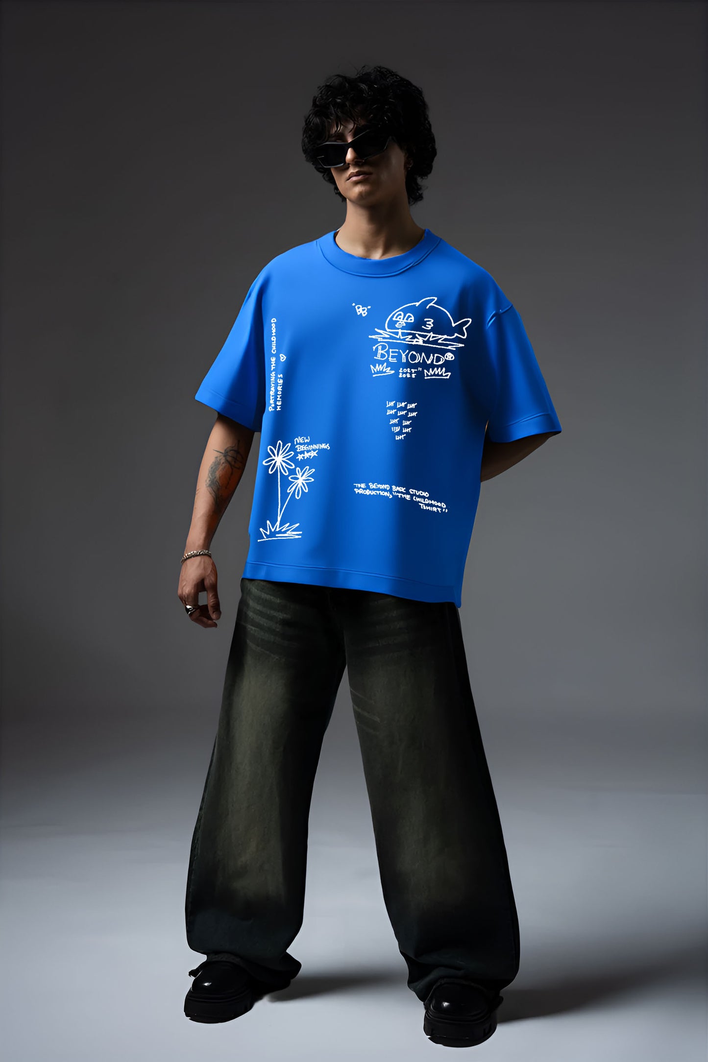 CHILDHOOD BLUE OVERSIZED TSHIRT