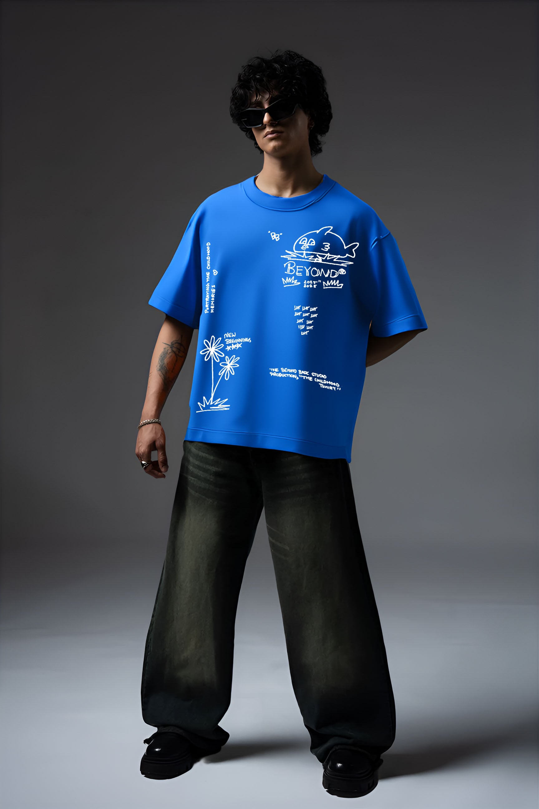 CHILDHOOD BLUE OVERSIZED TSHIRT