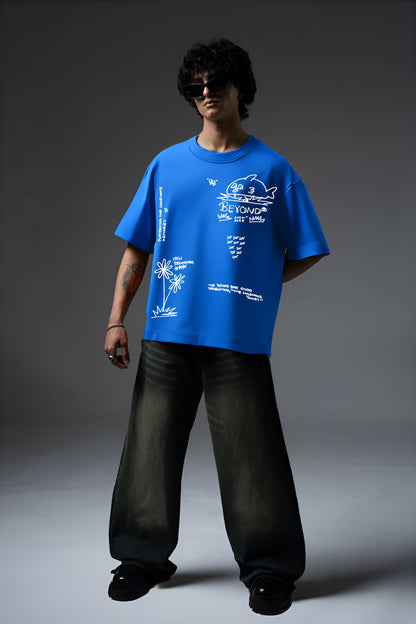 CHILDHOOD BLUE OVERSIZED TSHIRT