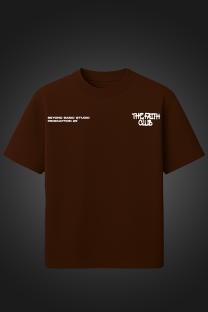 THE FAITH CLUB BROWN OVERSIZED T SHIRT