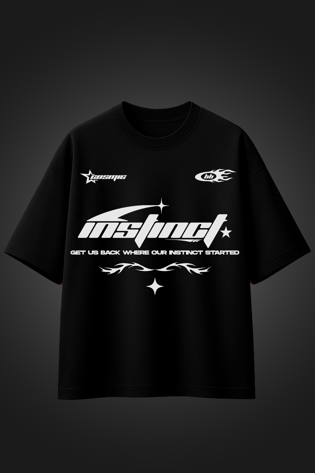INSTINCT BLACK OVER SIZED T SHIRT