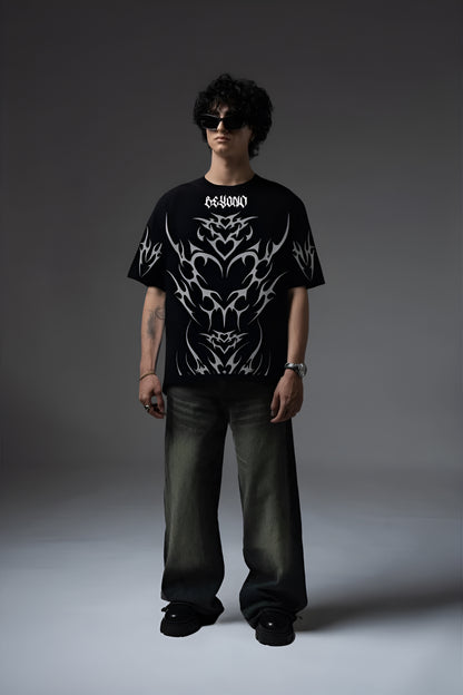 BEYOND ORIGINALS BLACK OVERSIZED T-SHIRT