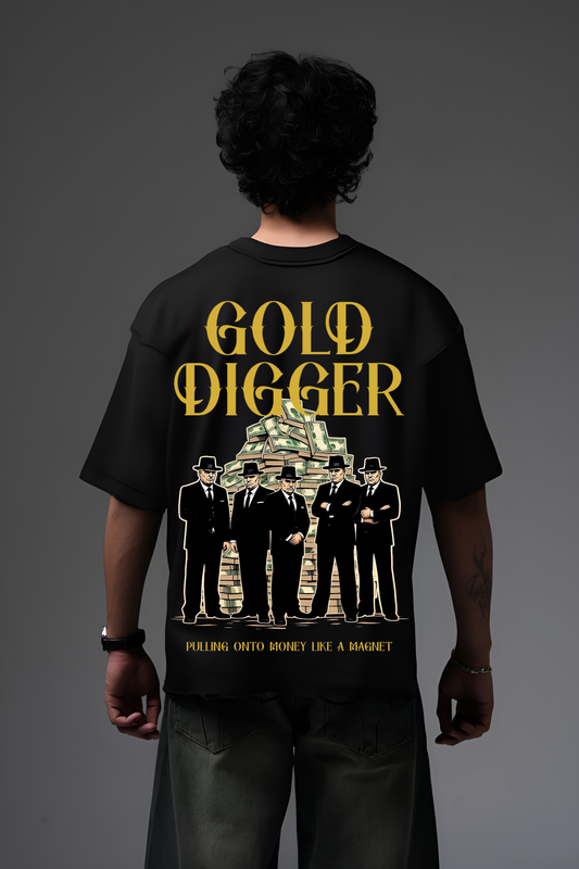 GOLD DIGGER BLACK OVERSIZED T SHIRT