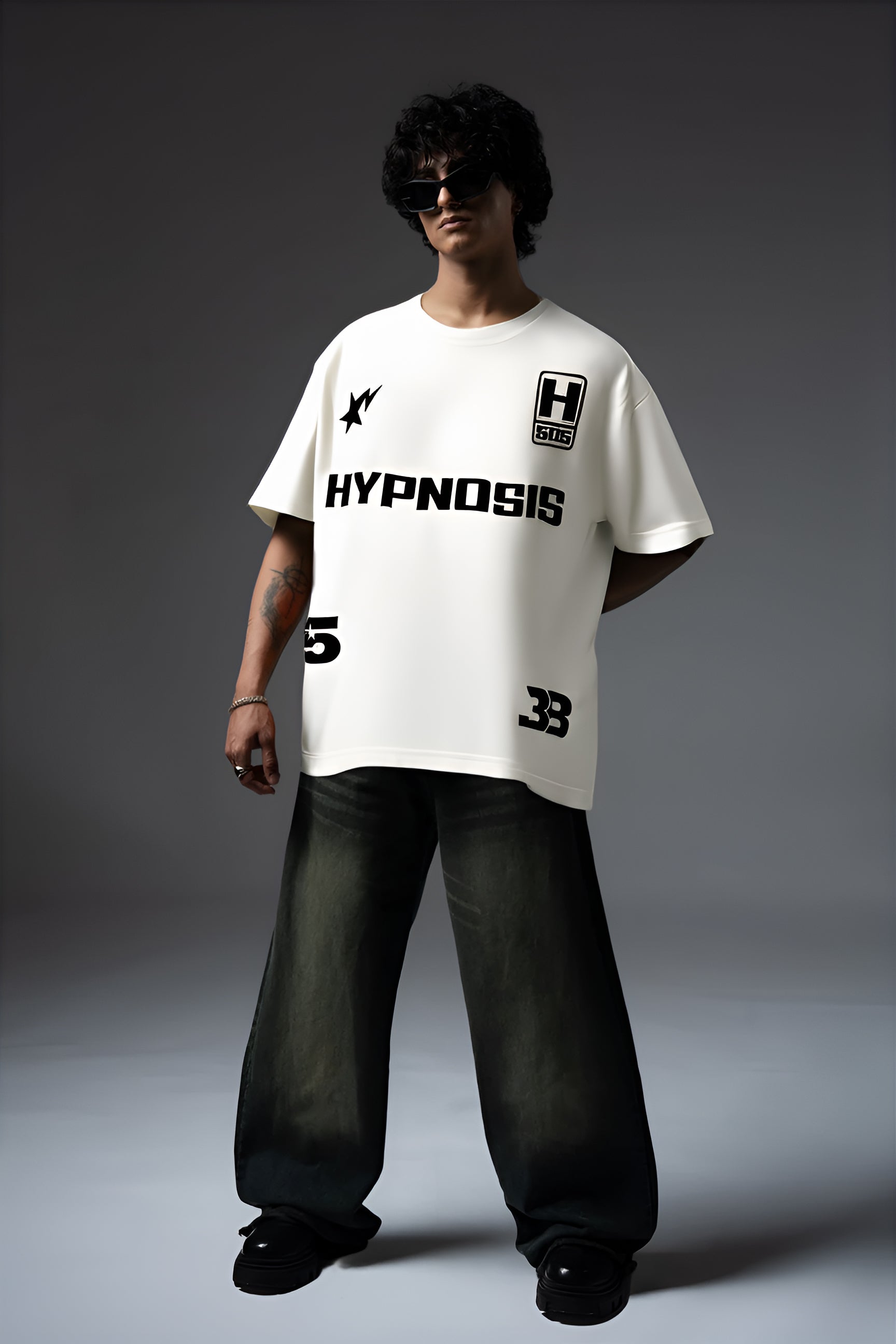 HYPNOSIS WHITE OVERSIZED T-SHIRT