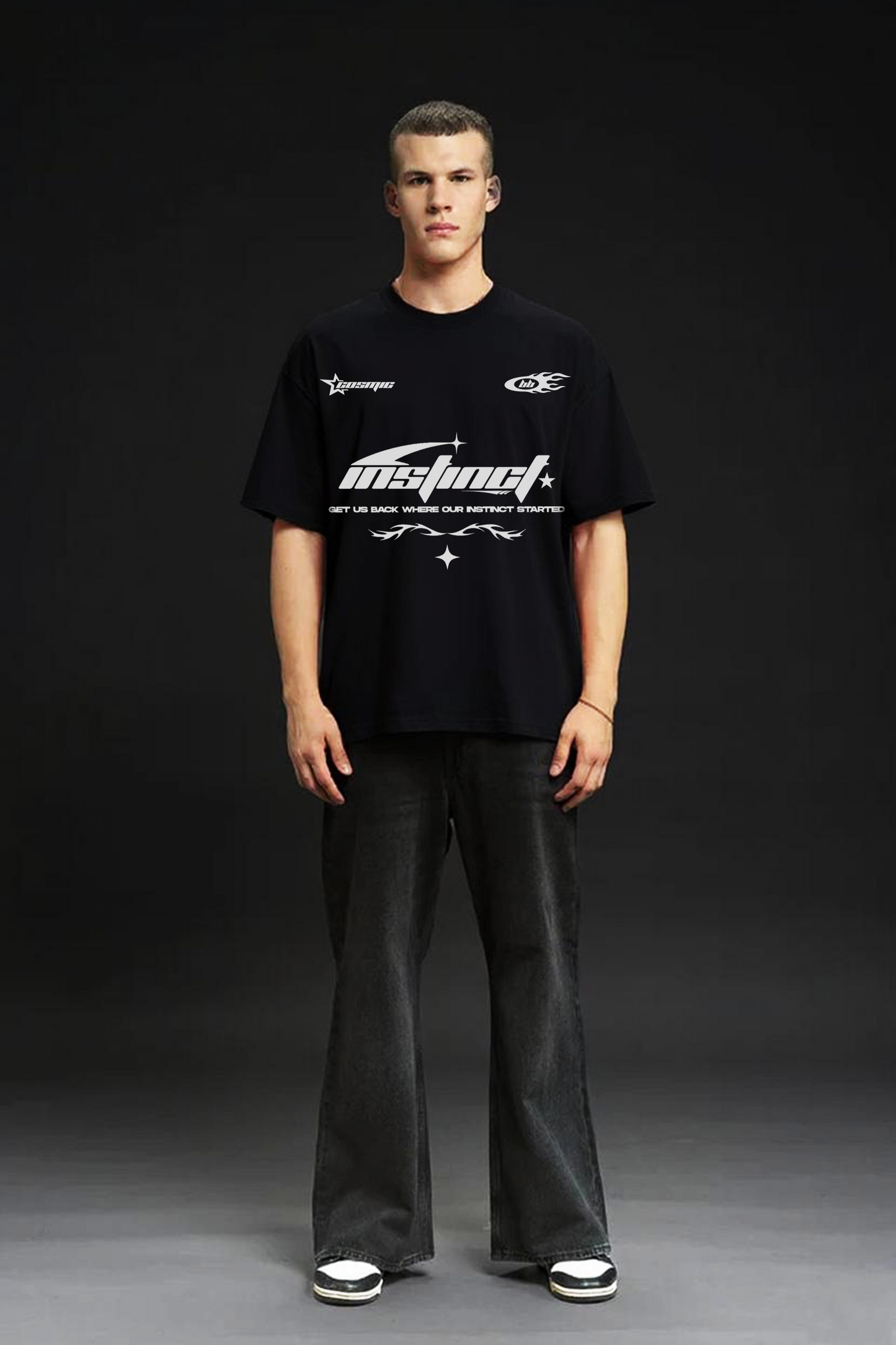 INSTINCT BLACK OVER SIZED T SHIRT