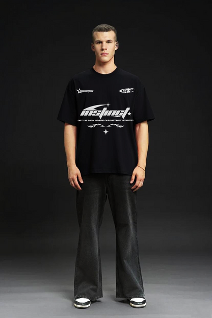 INSTINCT BLACK OVER SIZED T SHIRT