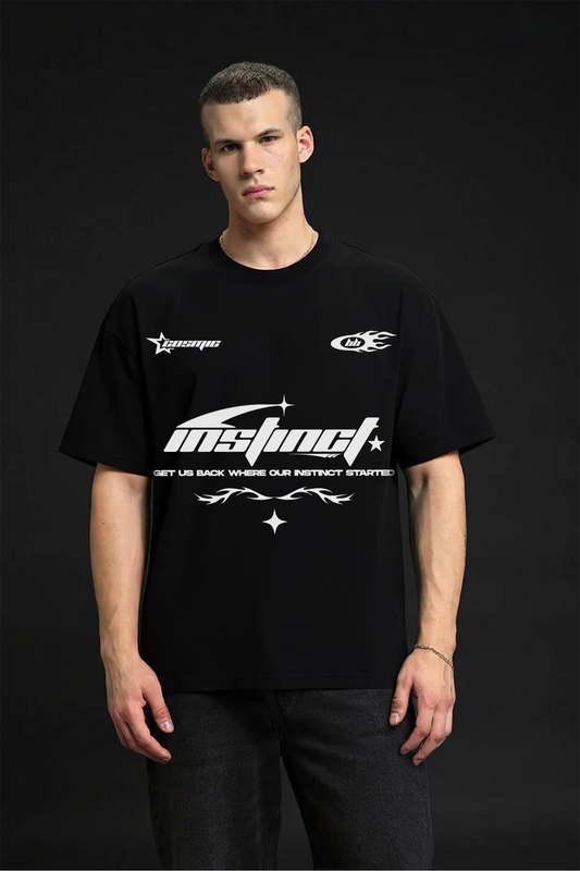 INSTINCT BLACK OVER SIZED T SHIRT