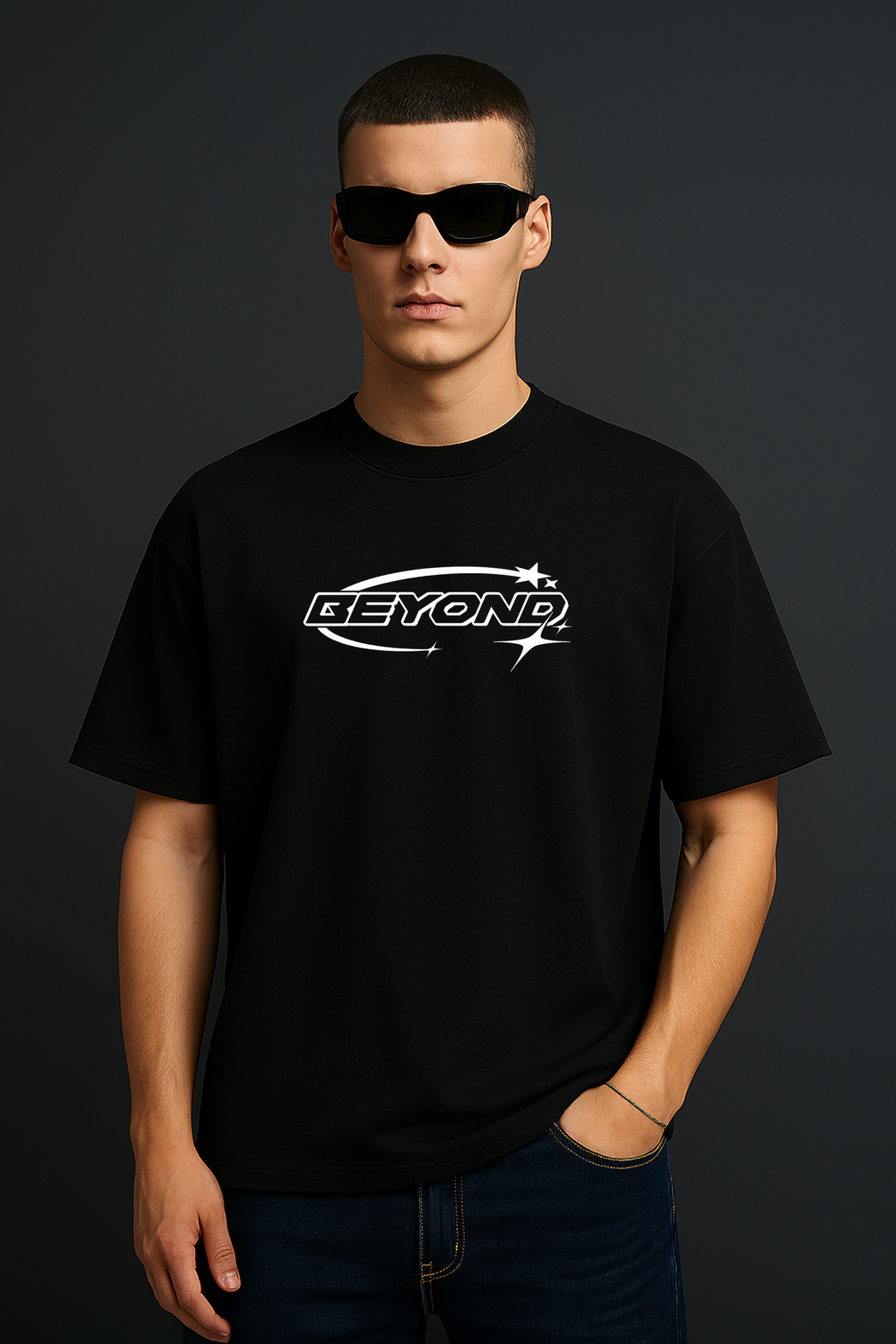 BEYOND 07 BLACK OVERSIZED T SHIRT
